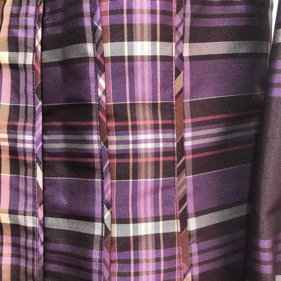 PULI Purple plaid Button up double collar jacket blouse​​​.  Feminine. Medium - Picture 7 of 10